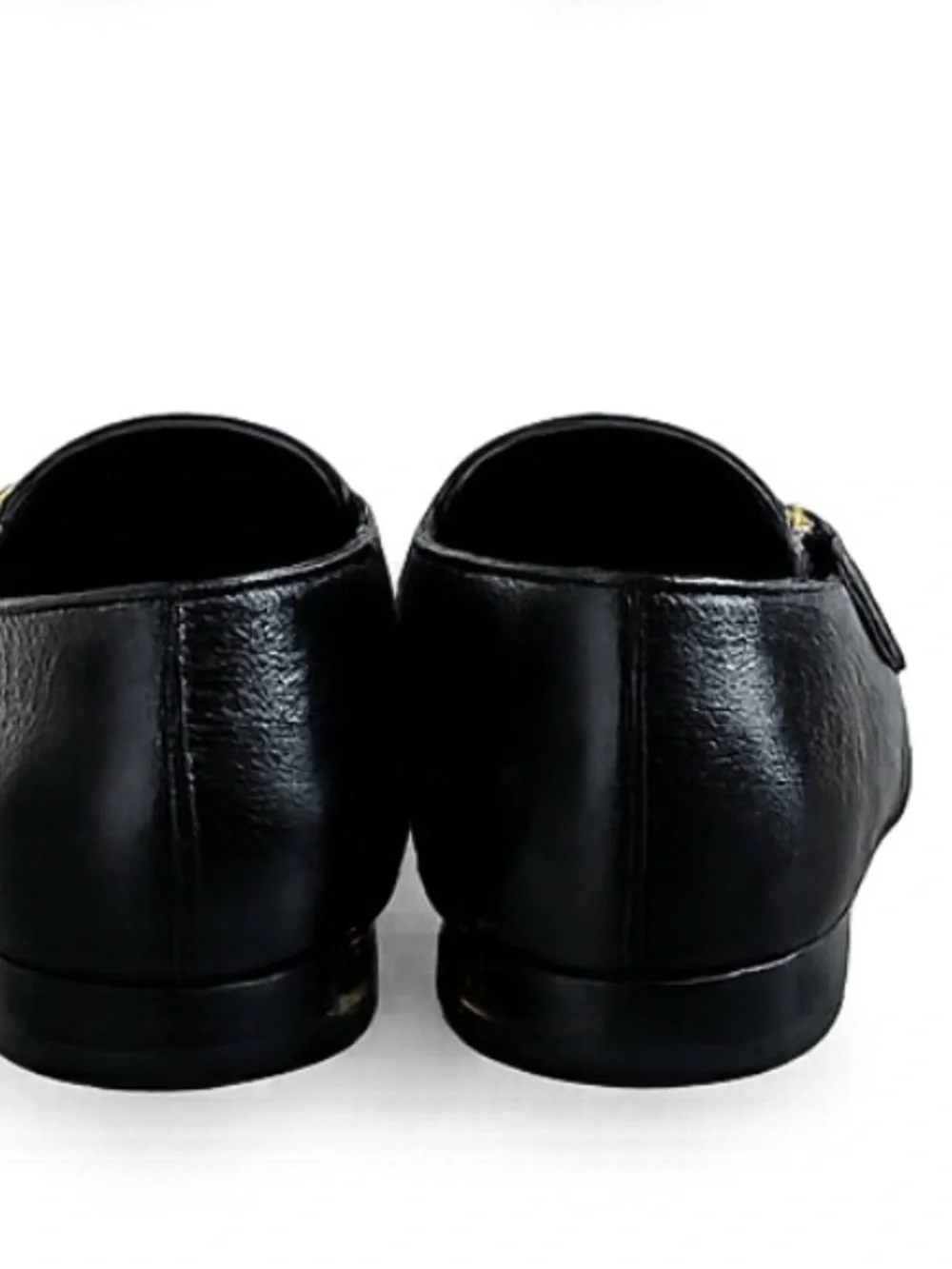 CHANEL Black Leather Loafers with Gold Chain CC Charm - Picture 3 of 6